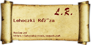 Lehoczki Róza névjegykártya
